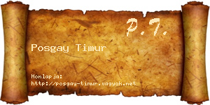 Posgay Timur névjegykártya
